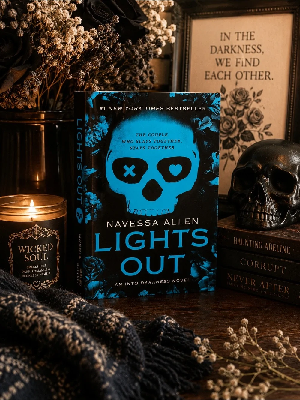 Lights Out by — Blue & Black Decorative Coffee Table Book